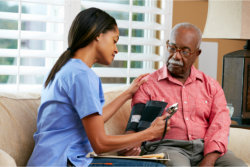 nurse taking blood pressure